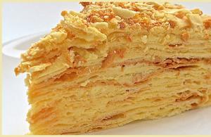 Napoleon cake made from ready-made puff pastry